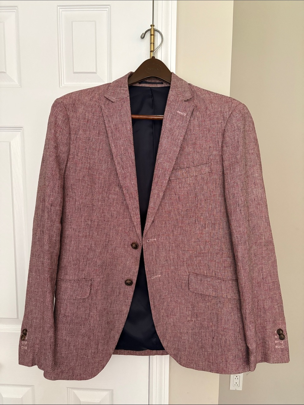 Doppelgänger Roma Tailored Pink Herringbone Sport Coat